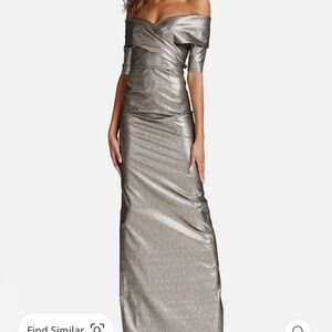 NWT Teri Jon Metallic Column Gown size 12